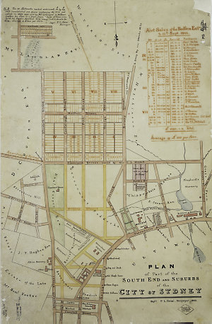 Plan of part of the south end and suburbs of Sydney [ca...