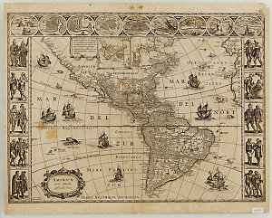 Americæ nova tabula [cartographic material] / auct. Guiljelmo Blaeuw.