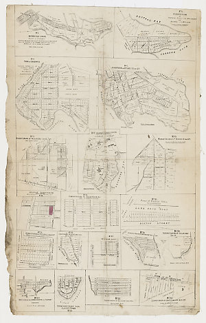 Subdivision plans of the North Shore, Sydney, approximately 1859.