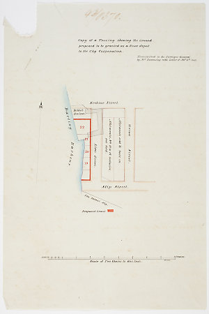 Copy of a tracing shewing the ground proposed to be gra...