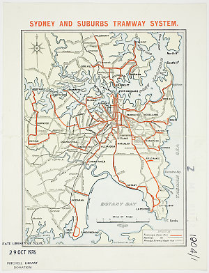 Sydney and suburbs tramway system [cartographic materia...