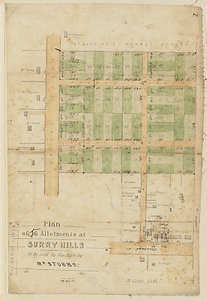 Plan of 16 [crossed out and corrected] 56 allotments at...