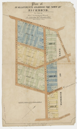 Plan of 111 allotments adjoining the Town of Richmond [...
