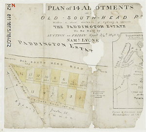 Plan of 14 allotments on the Old South Head Rd. within ...