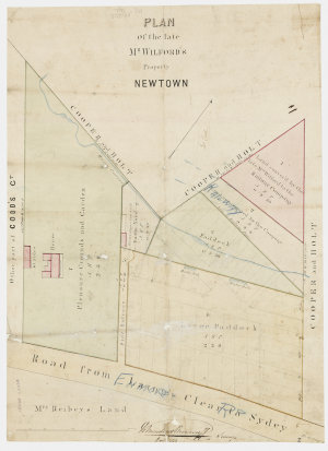 Plan of the late Mr. Wilford's property, Newtown [carto...