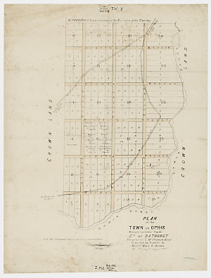 Plan of the town of Ophir, situate on Lewis Ponds, Co. ...