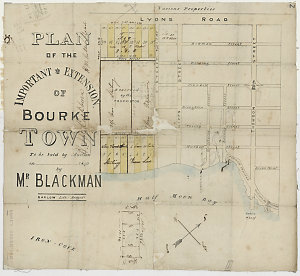Plan of the important extention of Bourke Town, to be s...