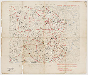 Second Army area, (showing traffic circuits dated 20-4-17) [cartographic material] : part of sheet 5a (Belgium) / [Geographical Section, General Staff].