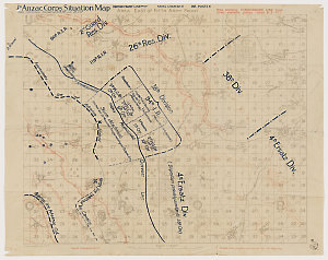 1st Anzac Corps situation map, from information receive...