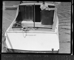 Mr Smith's launch, "Moonmist", at Pittwater