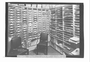 Section of the record library at Fidelity Radio