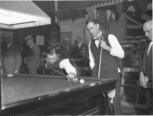 Billiards' championship at McDowell's city store. Joe D...