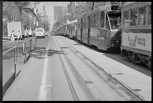 Item 1085a: Tribune negatives including tram blockade, ...