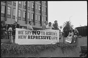 Item 559: Tribune negatives including demonstration at ...