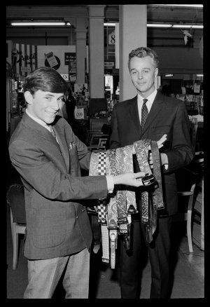Suit salesman. Grace Bros, 11 October 1966 / photograph...