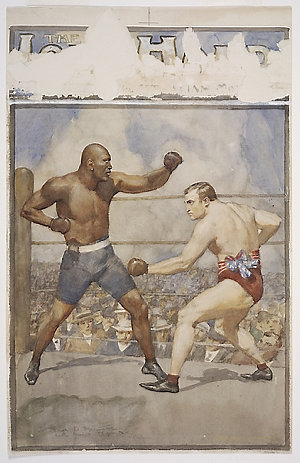 The Jack Johnson and Tommy Burns fight, 1908 / by Norma...