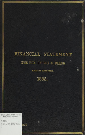 Ways and means : the financial statement of The Honorab...