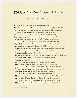 Norfolk Island - a retrospect and a prophesy / by Frank...