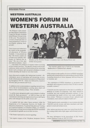 Newsletter / A.N.E.S.B.W.A., Association of Non-English Speaking Background Women of Australia.