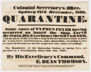Quarantine : [notice dated Sydney, 17th December, 1839]...