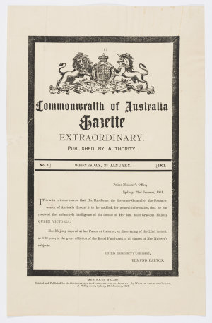 Commonwealth of Australia gazette extraordinary. No. 2 ...