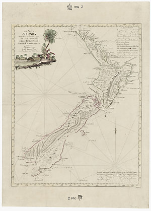 La Nuova Zelanda [cartographic material] : trascorsa nel 1769. e 1770 : dal Cook comandante dell 'Endeavour, vascello di S.M. Britannica / G. Zuliani inc ; Pasquali scr.