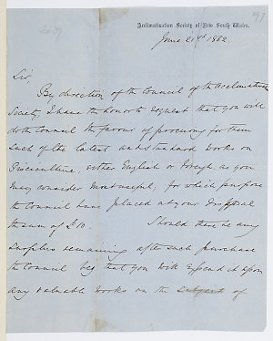 Volume 41: Sir William Macarthur letters received, 1858-1863