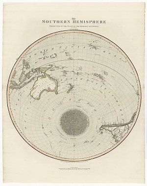 Southern hemisphere projected on the plane of the horiz...