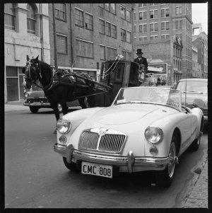 File 09: Hansom cab with MG, November 1961 / photograph...