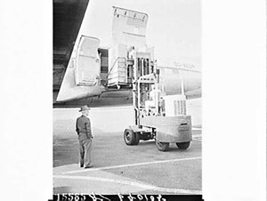 Computer unloaded from TMA cargo aircraft at Mascot for...