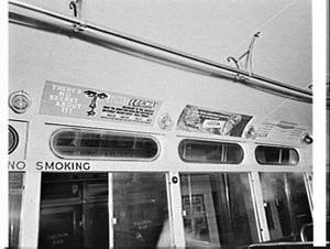Advertisements in Government buses, Loftus Street, Circ...