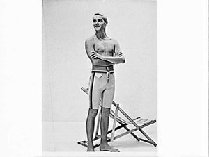 Male model and the Jantzen swimwear range, 1964