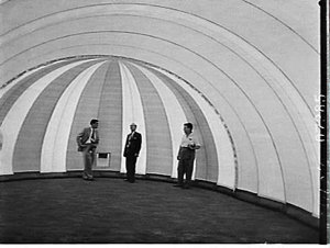 Inflating an air tent at the Imperial Chemical Industri...