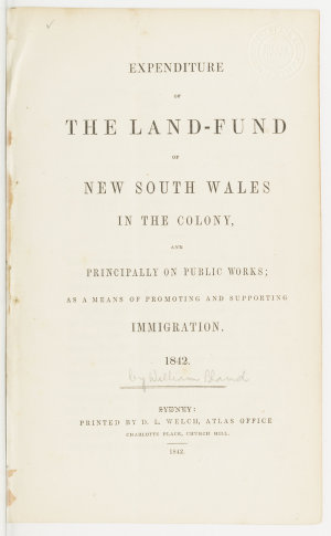 Expenditure of the land-fund of New South Wales in the ...