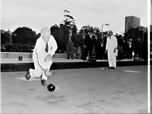 Bowler Perce Baker photographed for Dunlop, City Bowlin...