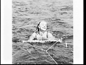 Manta board aquaplane (swimmer holds onto board which i...