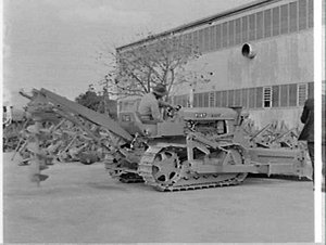 Fiat bulldozers and earth-drilling equipment at Fiat, L...