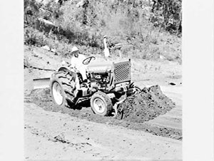 Ford tractor with bulldozers fitted, Australian Road Bu...