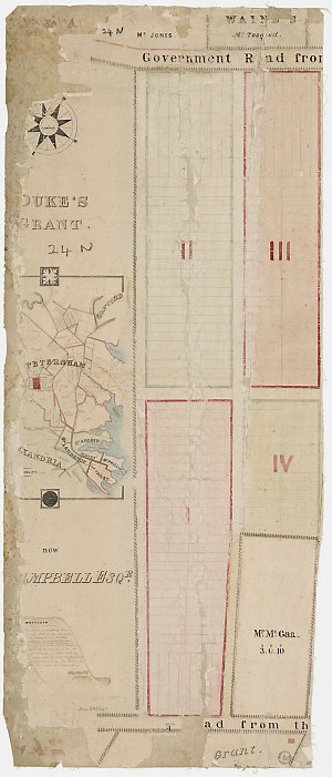 [Manuscript map showing part of Bello Retiro estate, Ne...