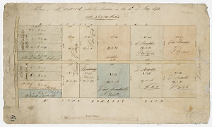 Plan of Burwood sold by auction on the 18th of May 1833 [cartographic material] : terms 3, 6, 9 & 12 months.