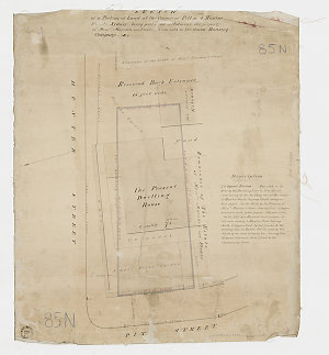Sketch of a portion of land at the corner of Pitt and H...