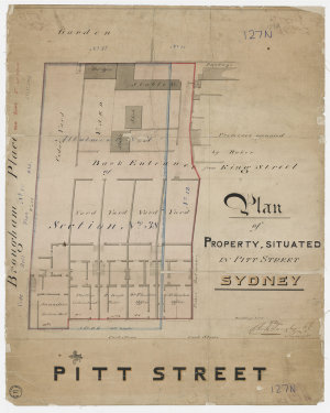 Plan of property, situated in Pitt street Sydney [carto...