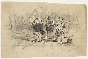 Diggers on way to Bendigo, 1850-1859? / Samuel Thomas G...