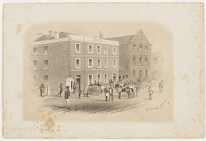 The Treasury Melbourne, 1854 [a view], 1850-1859? / Sam...