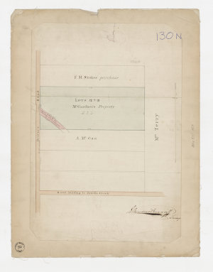 [Map of F.M Stoke's purchase, Mr. Gardner's and A. McGa...