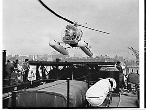 A Helicopter Utilities' Sioux lands on the Army's (?) t...