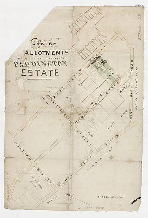 Plan of allotments situate on the celebrated Paddington...
