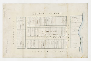 [Map of allotments along Bourke Street, Charles Street,...