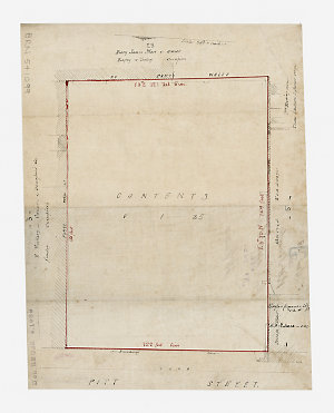 [Manuscript cadastral map of an allotment on Pitt Stree...
