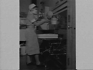 Nurse using ICI Hibitane dispenser, Children's Hospital